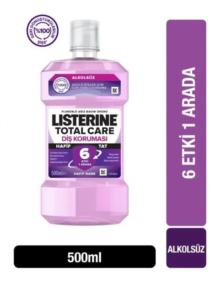 Listerine Total Care Hafif Tat Alkolsüz Ağiz Bakim Suyu 500ml