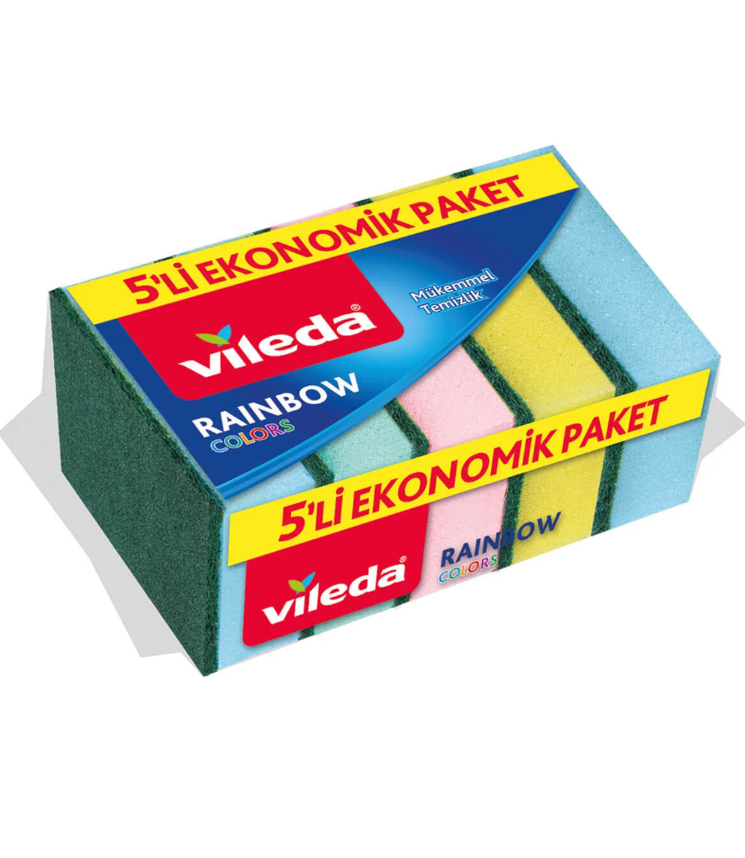 Vileda 5 Li Rainbow Bulaşık Süngeri