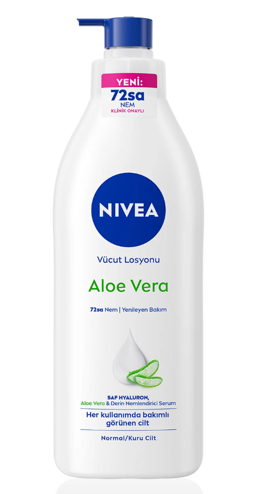 NIVEA Aloe Vera Nemlendirici Losyon 400 ml, Ferahlatıcı,Hyaluron, Normal,Kuru Cilt