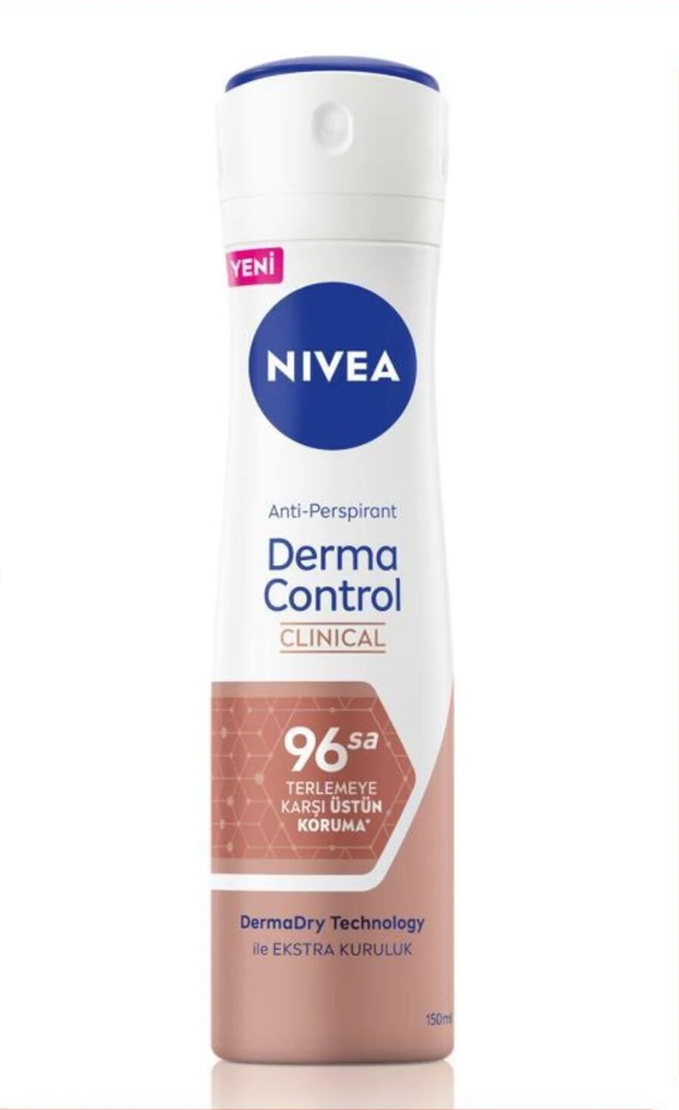 NIVEA Kadın Sprey Deodorant Derma Control Clinical 150ml, C Vitamini Ile Koltuk Altı Kararma Karşıtı