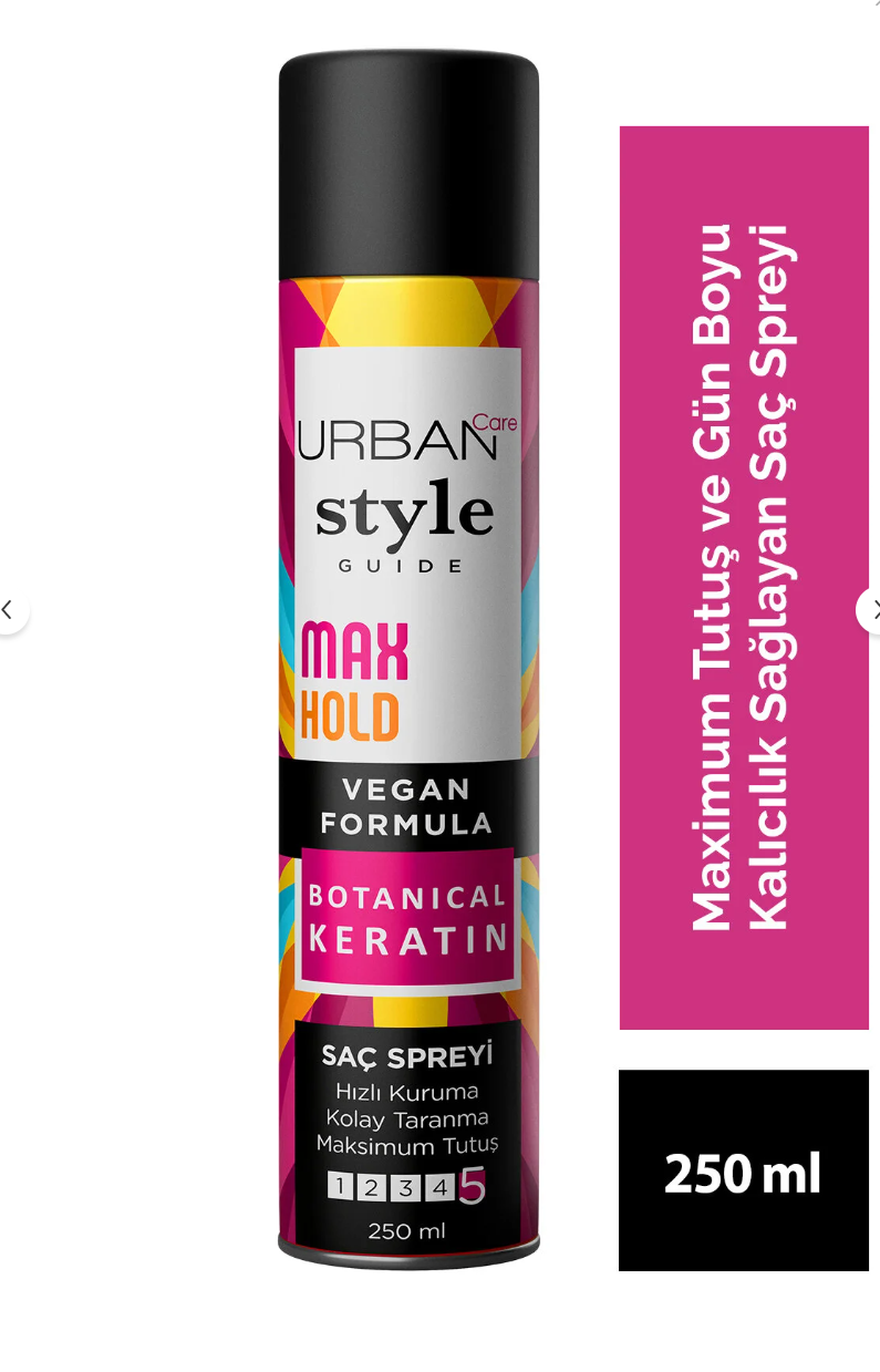 Urban Care Style Guide Max Hold Maximum Tutuş ve Kalıcılık Sağlayan Saç Spreyi 250 ml