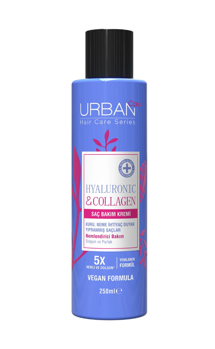Urban Care Hyaluronik Kolajen Kuru ve Cansız Saçlara Özel Nemlendirici Saç Bakım Kremi 250ml