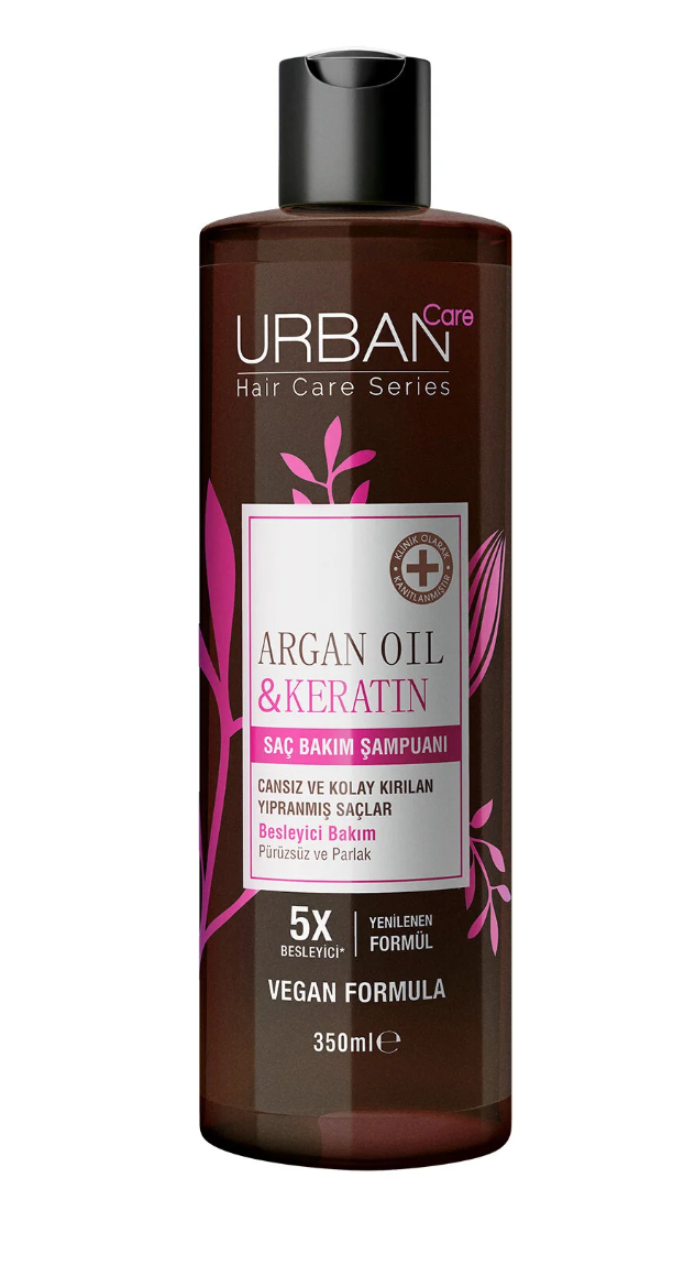 Urban Care Argan Yağı & Keratin Besleyici ve Kırılma Karşıtı Saç Bakım Şampuanı-350 ml-vegan