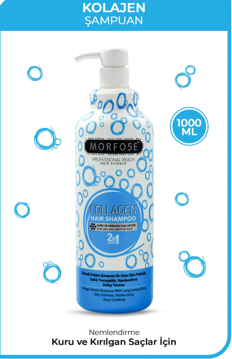 Morfose Kolajen Saç Bakım Şampuanı 1000 ml - Zayıf Ve Zarar Görmüş Saçlar