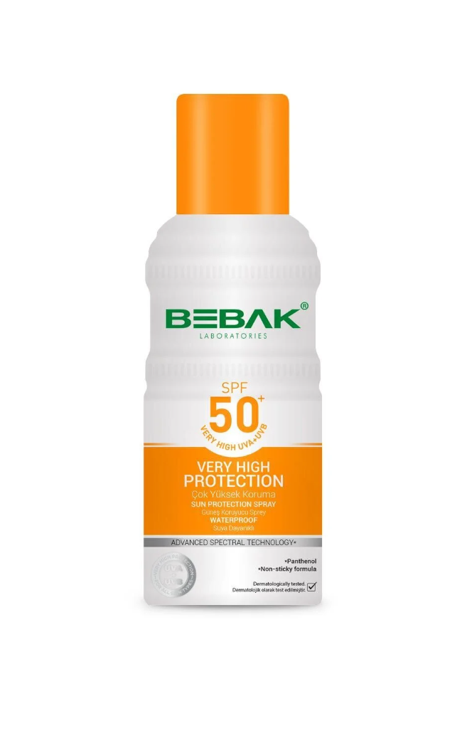 Bebak SPF 50+ UVA/UVB Işınlarına Karşı Yüksek Koruma Etkili Güneş Koruyucu Sprey 150 ml