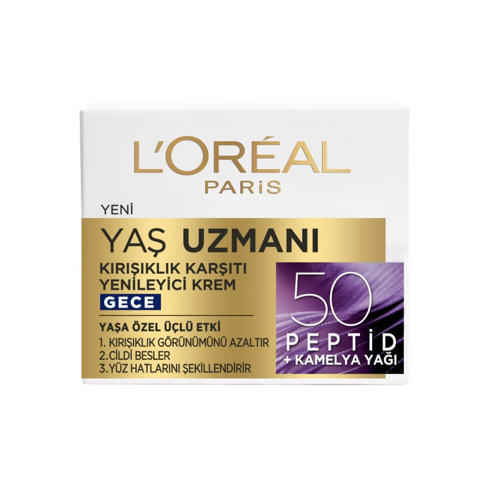 Loreal Paris Yaş Uzmanı Kırışıklık Karşıtı Gece Bakım Kremi 50 ml