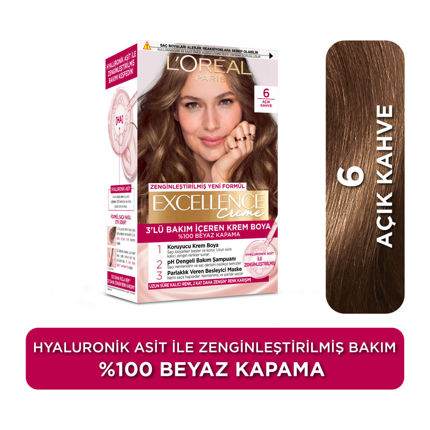 L'Oréal Paris Excellence Creme Saç Boyası Açık Kahve 6
