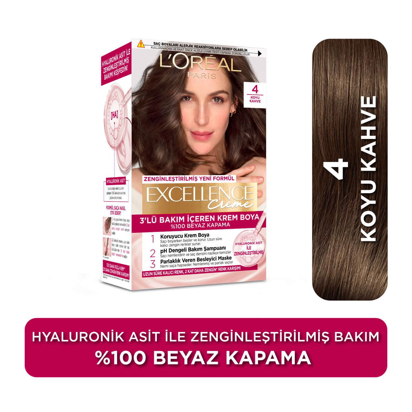 L'Oréal Paris Excellence Creme Saç Boyası Koyu Kahve 4