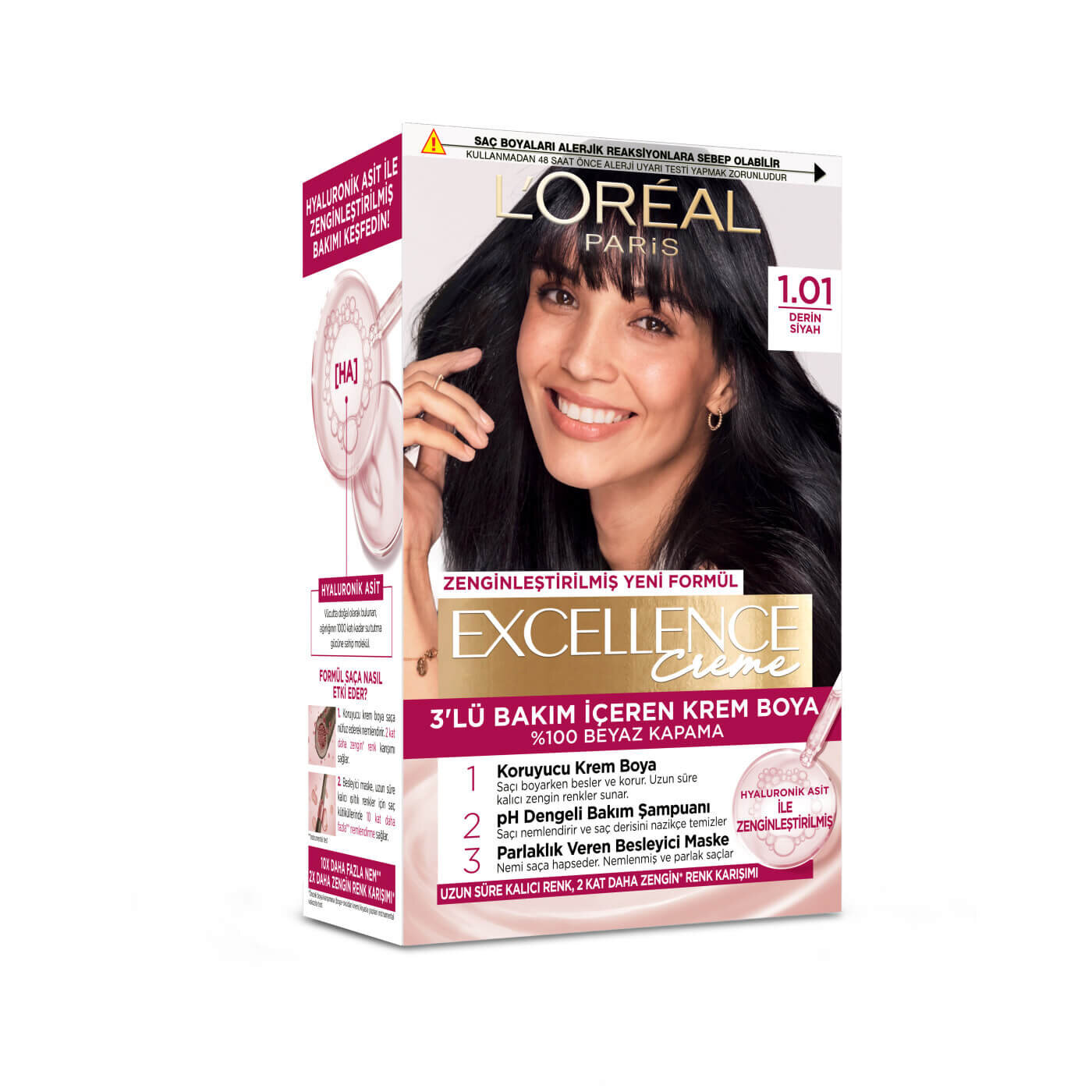 L'Oreal Paris Excellence Derin Saf Siyah Saç Boyası 1.01