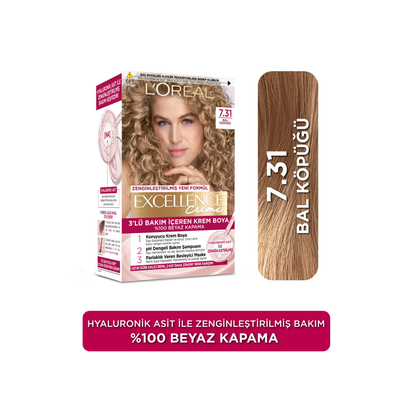L'Oreal Paris Excellence Bal Peteği Saç Boyası 7.31