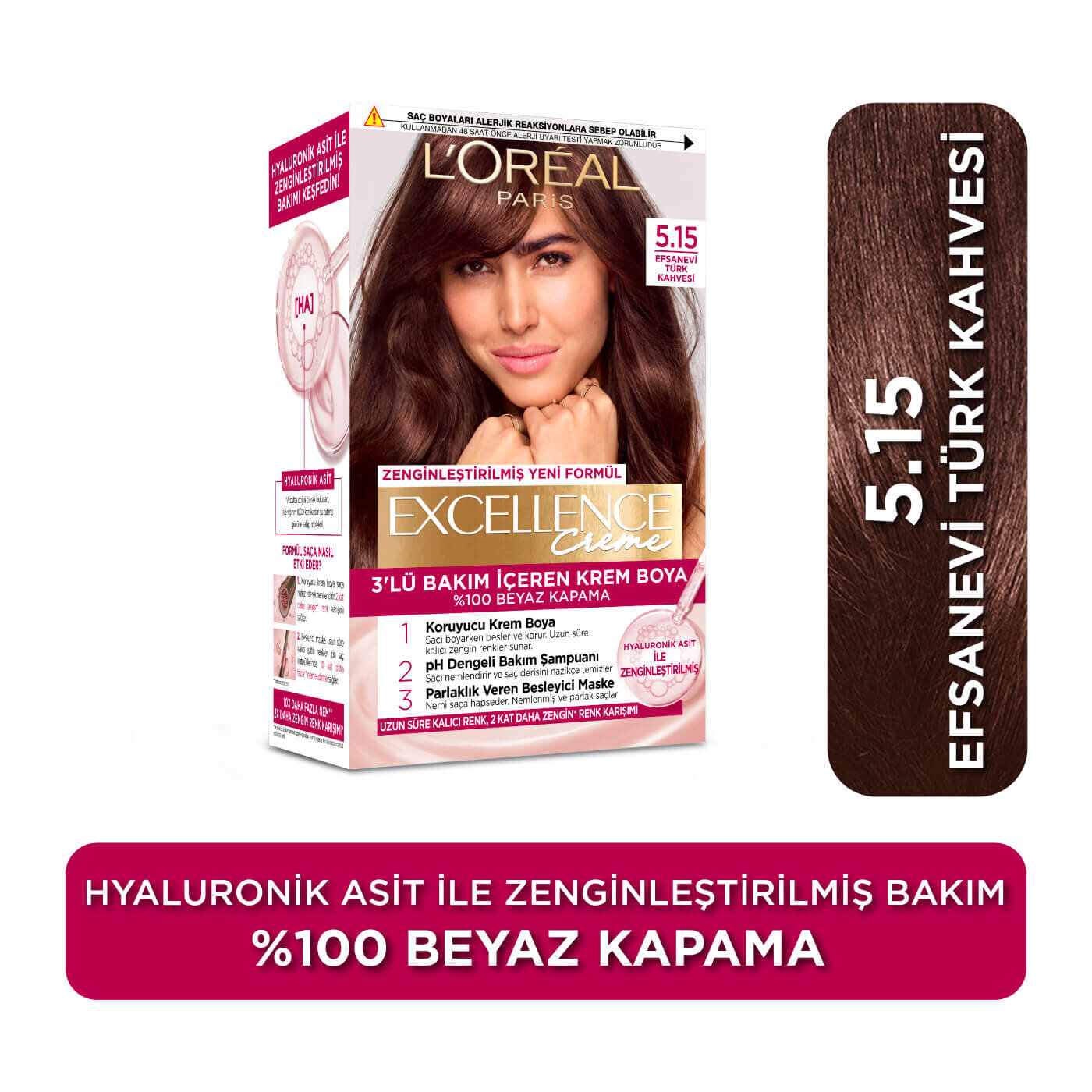 Loreal Paris Excellence Creme Saç Boyası 5.15 Efsanevi Türk Kahvesi