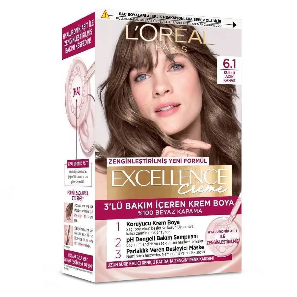 L'Oreal Paris Excellence Küllü Açık Kahve Saç Boyası 6.1