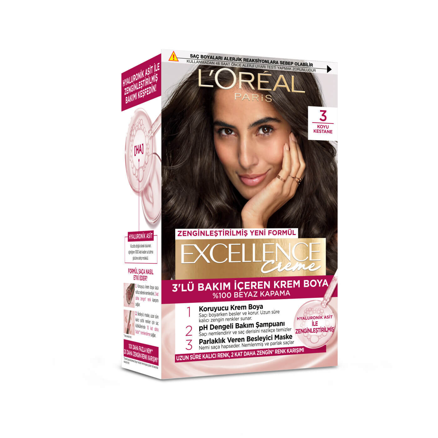 Loreal Paris Excellence Creme Saç Boyası 3 Koyu Kestane