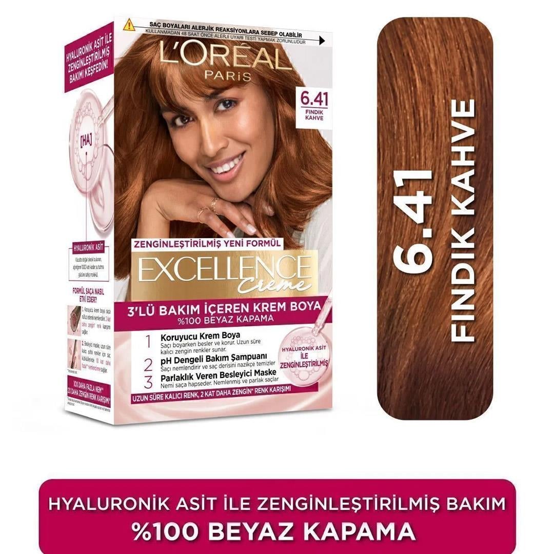L’Oréal Paris Excellence Creme Saç Boyası Fındık Kahve 6.41