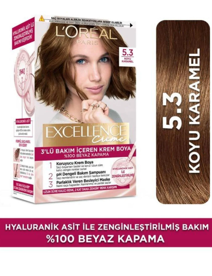 L'Oreal Paris Excellence Creme Saç Boyası 5.3 Koyu Karamel