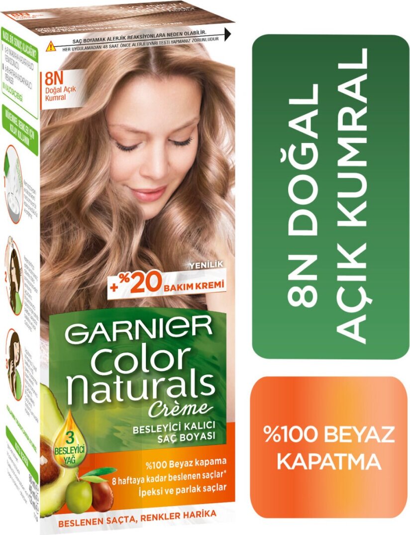 Garnier Color Naturals 8N Açık Kumral