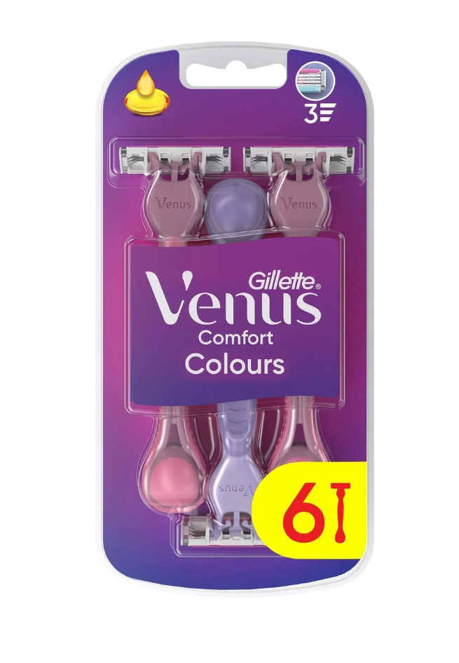 Gillette Venus Venus 3 Renkli Kullan At Tıraş Bıçağı 6 Adet (4+2)