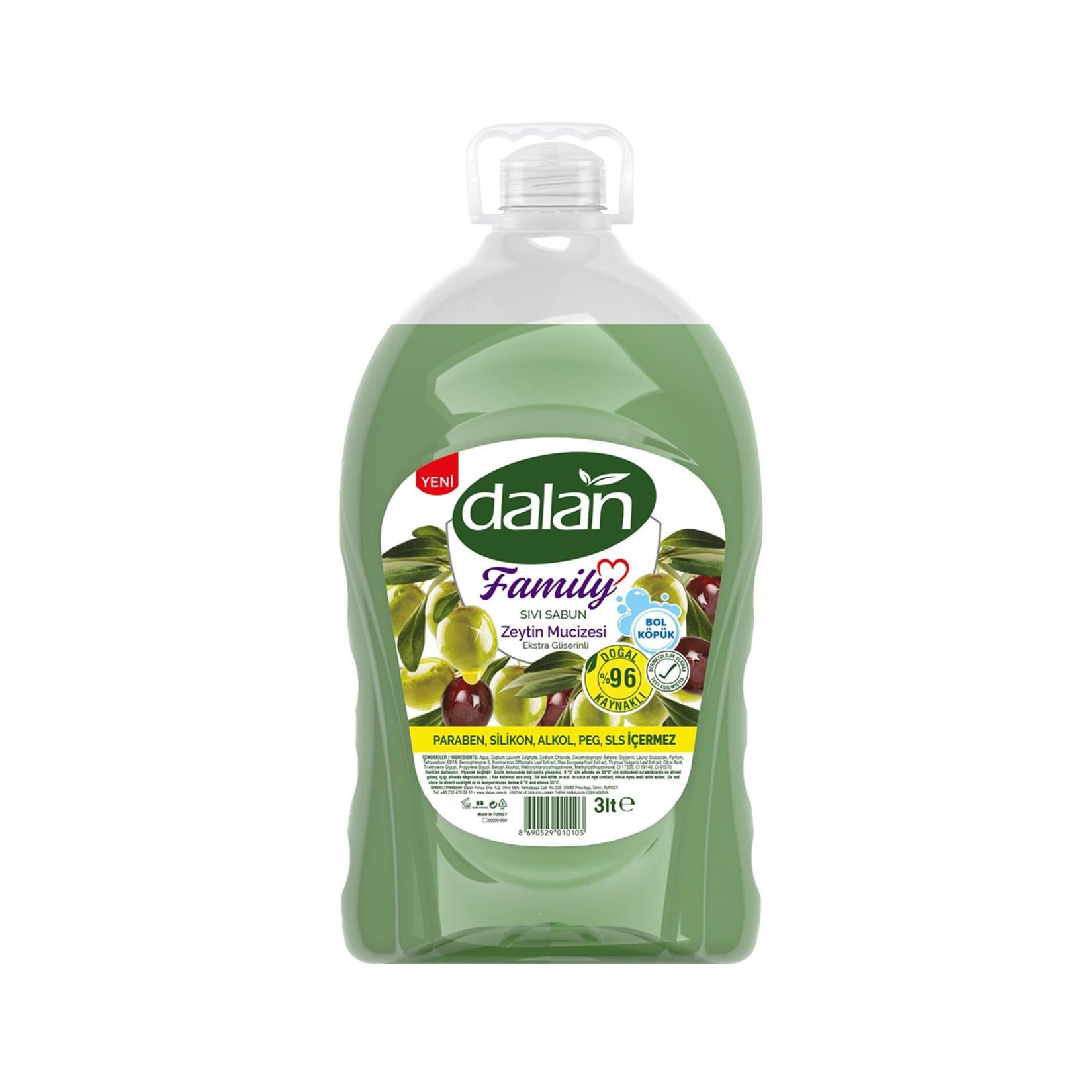 Dalan Family Sıvı Sabun Zeytin Mucizesi 3 L