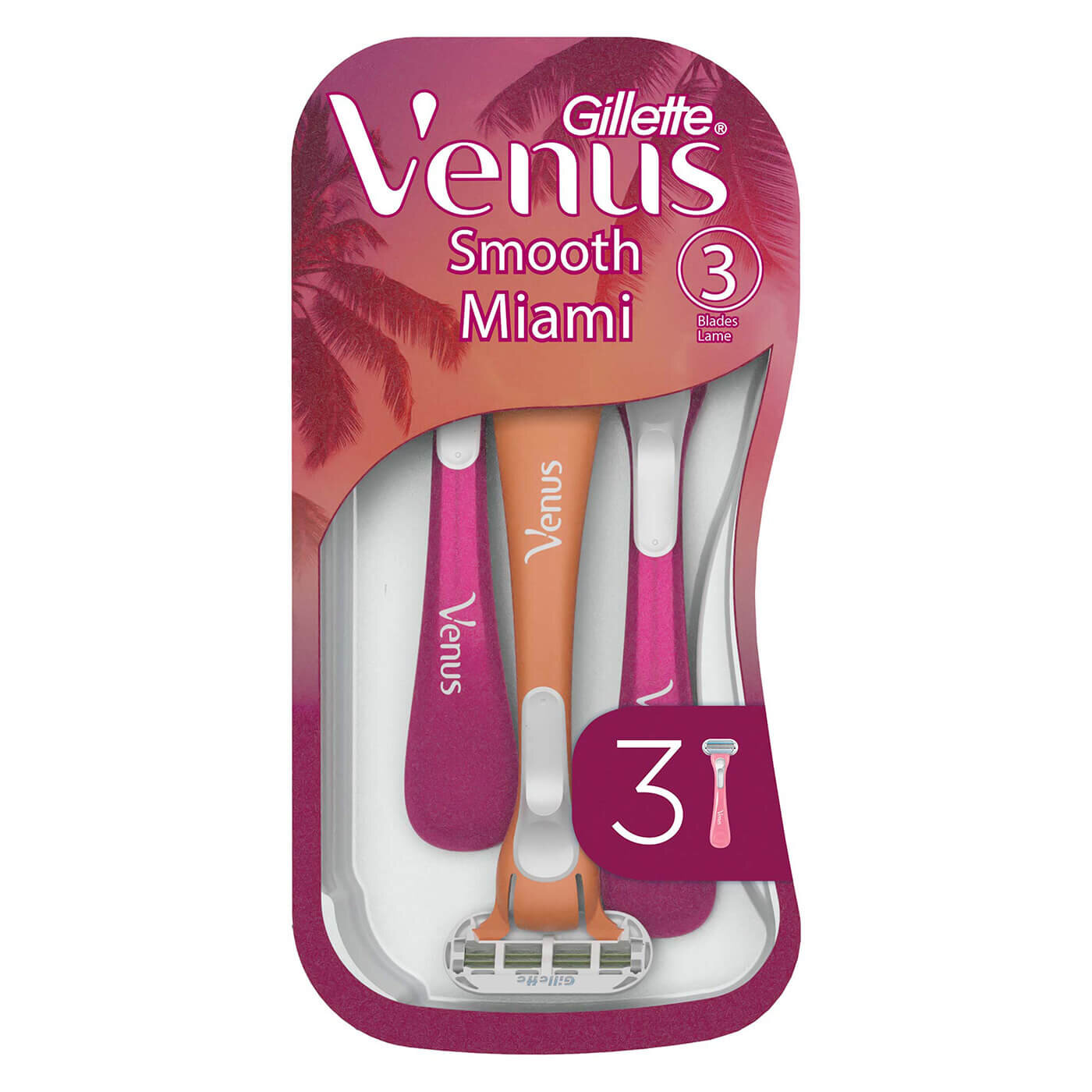 Gillette Venus Smooth Miami Kadın Tıraş Bıçakları 3'lü