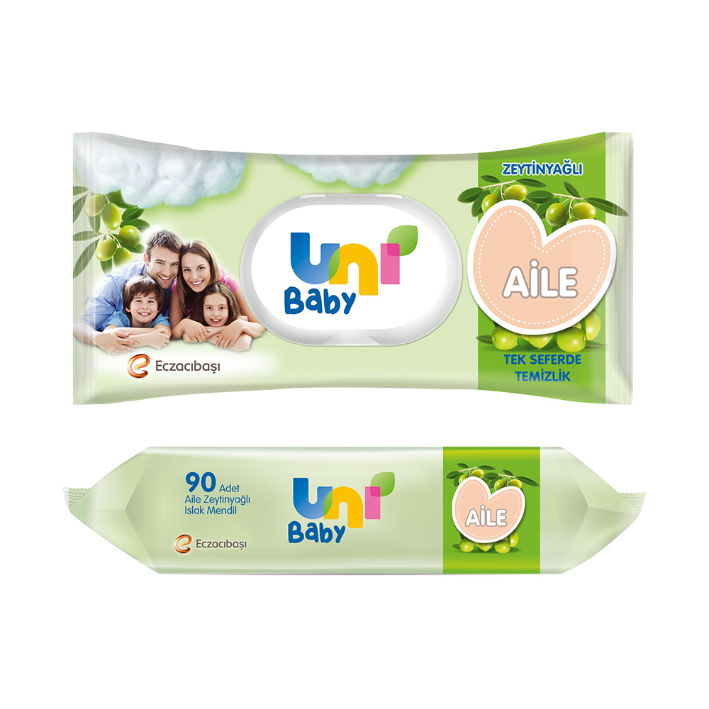 Uni Baby Aile Islak Mendil Zeytinyağlı 90'lı