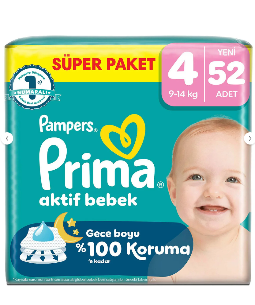 Prima Süper Paket 4 numara 9-14  (52) ADET