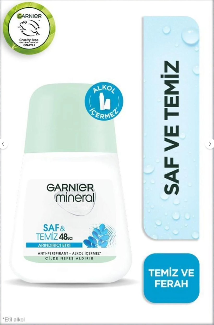 Garnier Mineral Saf Ve Temiz Kadın Roll-on Deodorant