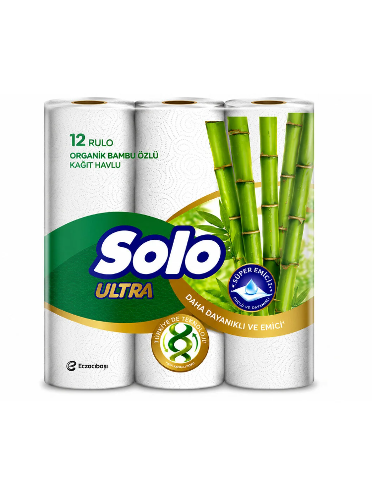 Solo Ultra Kağıt Havlu Organik Bambu Katkılı 12'li
