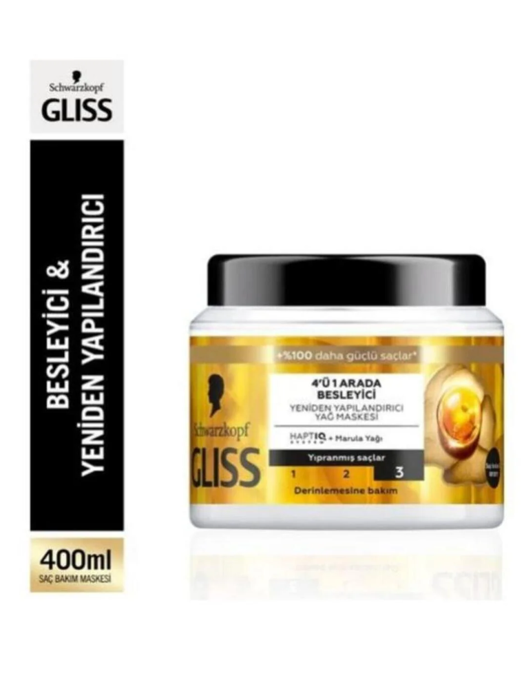Gliss 4'ü 1 Arada Besleyici & Yeniden Yapılandırıcı Saç Bakım Maskesi 400 ml