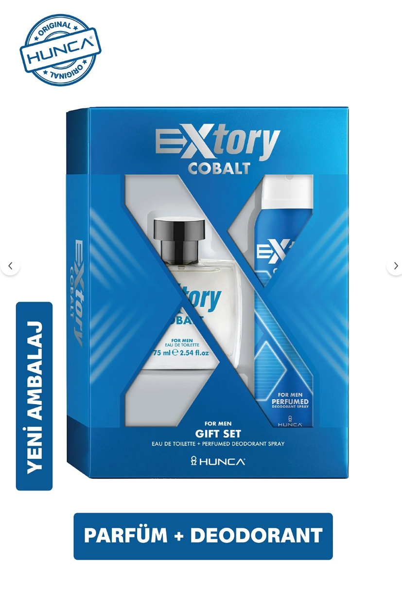 Extory Cobalt Erkek Parfüm Seti ( 75 ml Edt Parfüm + 150 ml Deodorant )