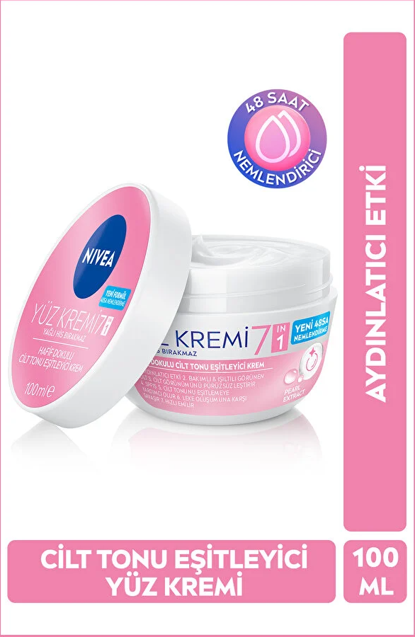 NIVEA Cilt Tonu Eşitleyici Yüz Kremi 100ml, SPF15 Güneş Koruyucu, 48 Saat Nemlendirici, Koyu Leke Görünümü