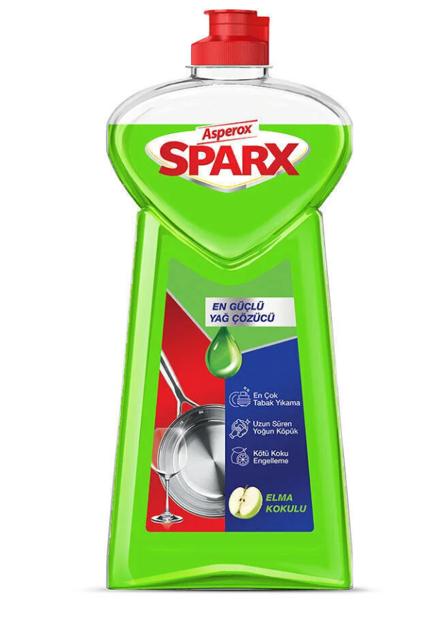 Asperox Sparx Elma Kokulu Sıvı Bulaşık Deterjanı 1200 ml
