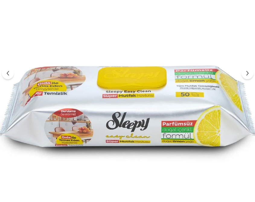 Sleepy Easy Clean Süper Yüzey Temizlik Mutfak Havlusu&Mendili Limon Yağlı 50 Yaprak