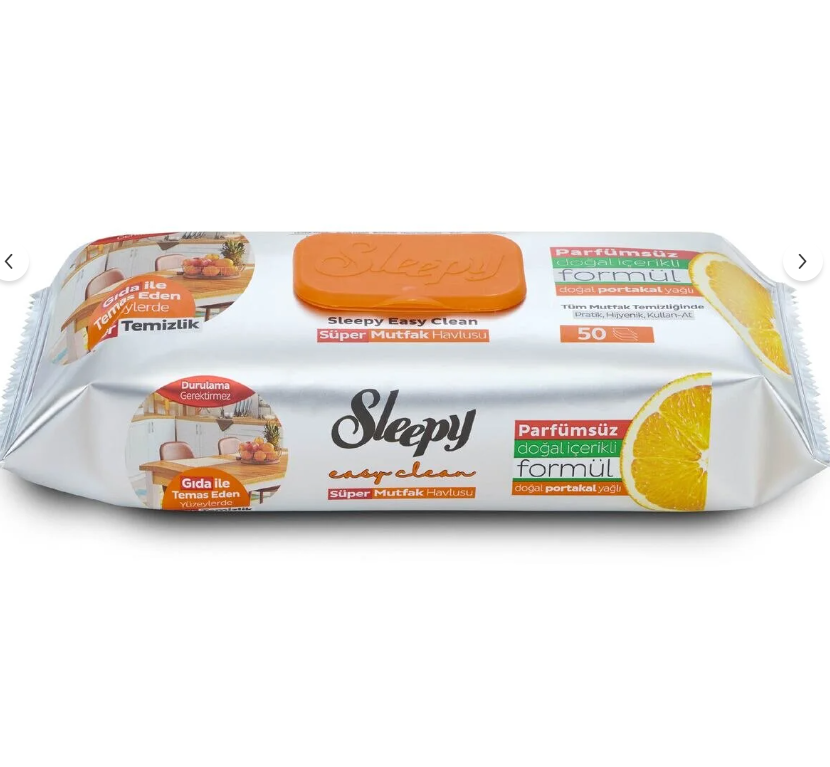 Sleepy Easy Clean Süper Yüzey Temizlik Mutfak Havlusu&mendili Portakal Yağlı 50 Yaprak