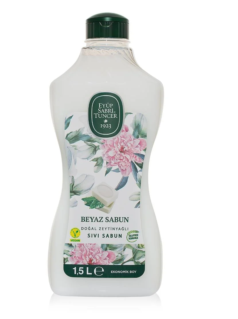 Eyüp Sabri Tuncer Doğal Zeyti̇nyağlı Sıvı Sabun Beyaz Sabun 1,5 Lt Pet Şişe