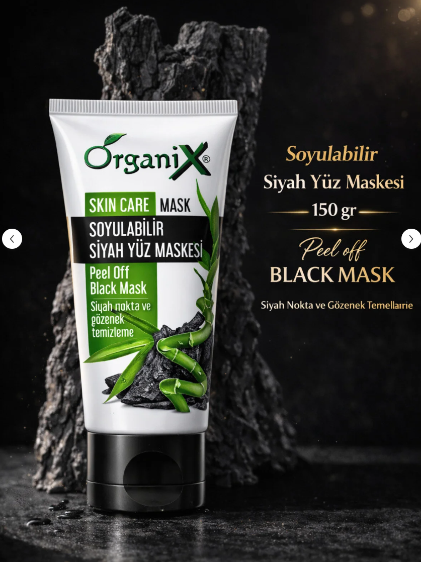 Organix Siyah Nokta Temizleyici Soyulabilir Siyah Yüz Maskesi - Peel Off Gözenek Karşıtı Maske 150 ml