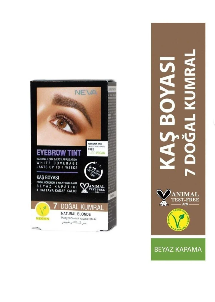 Neva Eyebrow Tint Vegan Kaş Boyası Seti 7 Doğal Kumral