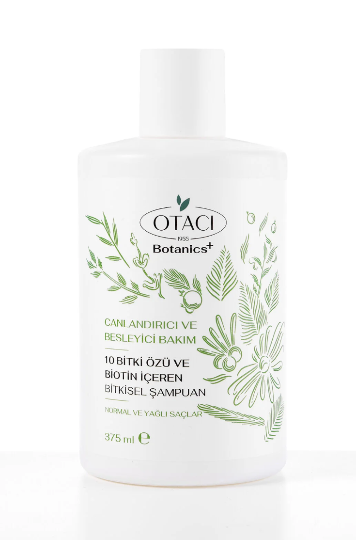 Otacı Botanics+ Canlandırıcı & Besleyici Bakım - 10 Bitki Özü ve Biotin İçeren Bitkisel Şampuan 375 Ml
