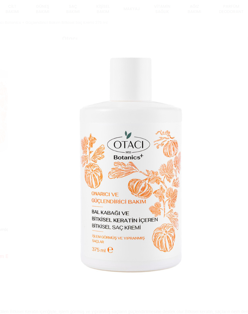 Otacı Botanics + Güçlendirici Bakım Bitkisel Saç Kremi 375 ml