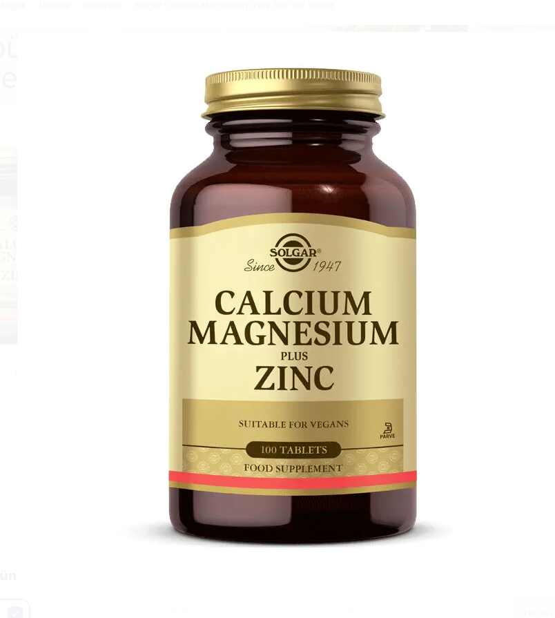 Solgar Calcium Magnesium Plus Zinc 100 Tablet