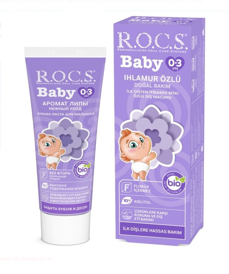 Rocs Baby Ihlamur Özlü Yutulabilir Diş Macunu 0-3 