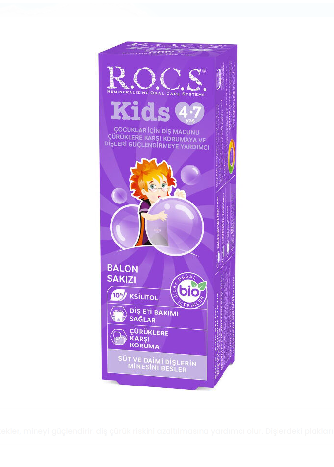 Rocs Kids 4-7 Yaş Diş Macunu Balon Sakızı 45 Gr