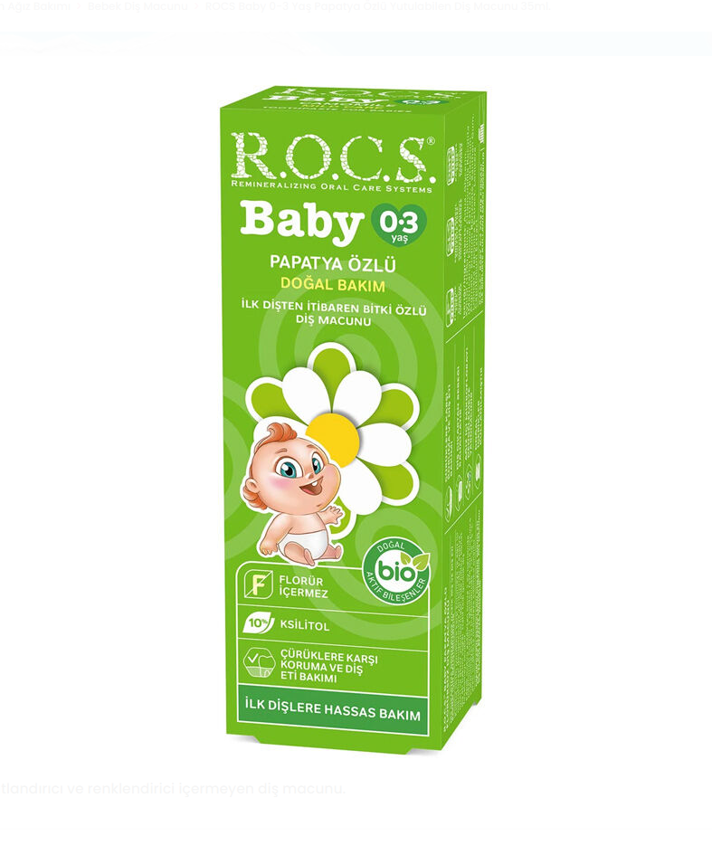 Rocs Baby Papatya Özlü Yutulabilir Diş Macunu