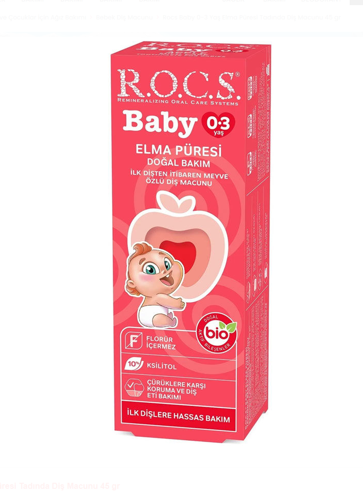 Rocs Baby Elma Püresi Tadında 0-3 Yaş Diş Mac 45gr