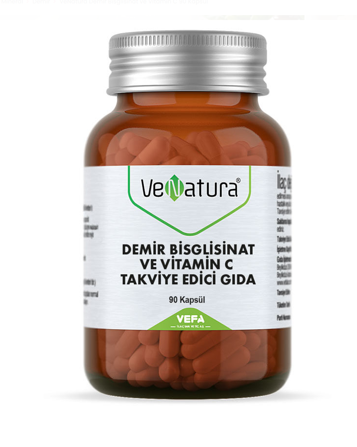 Venatura Demir Bisgilisinat Vitamin C 90 Kapsül