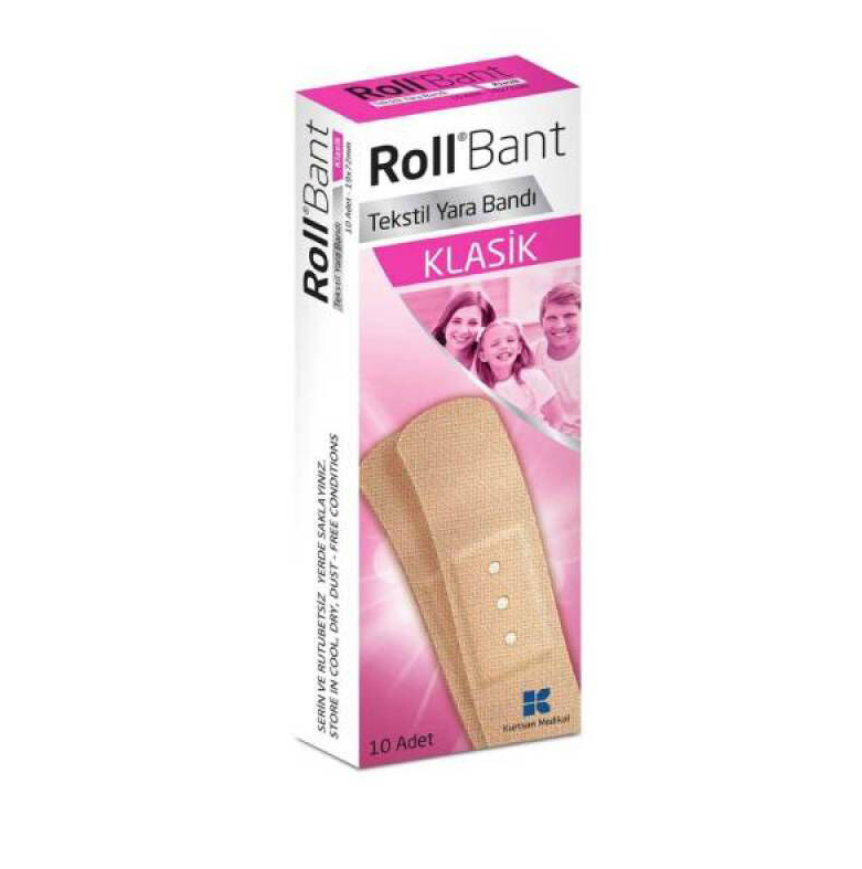 Roll Bant Tekstil Yara Bandı Klasik 10lu