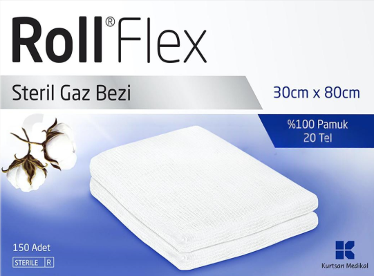 Roll Flex Steril Hidrofil Gazlı Bez 30x80 Cm - Tek