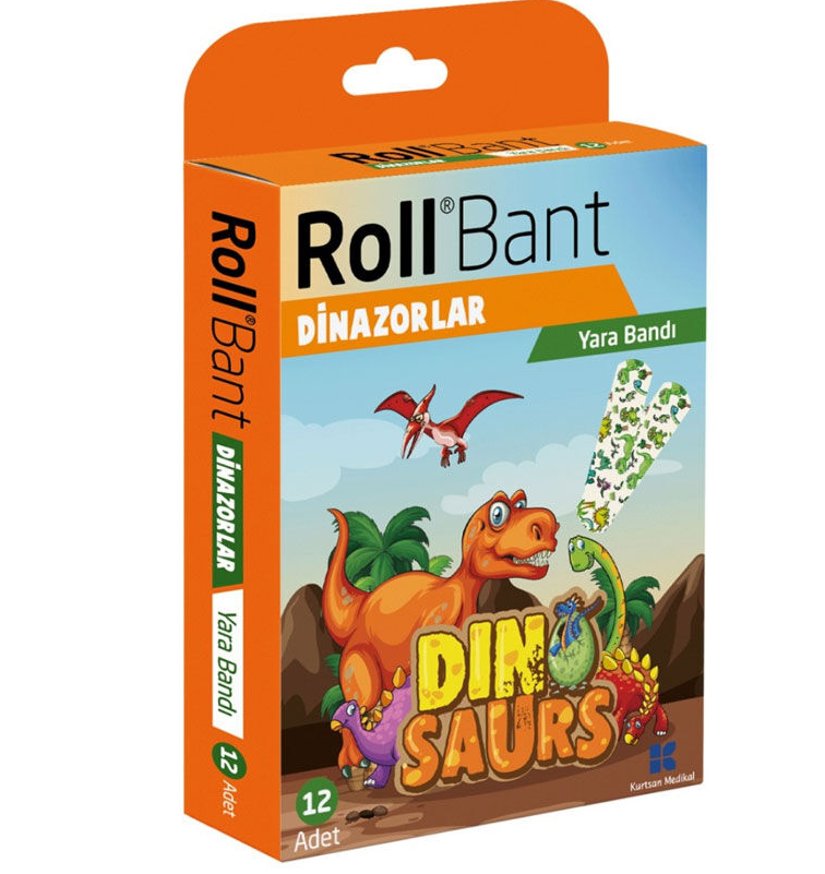 Roll Bant Yara Bandı Dinozorlar 12li