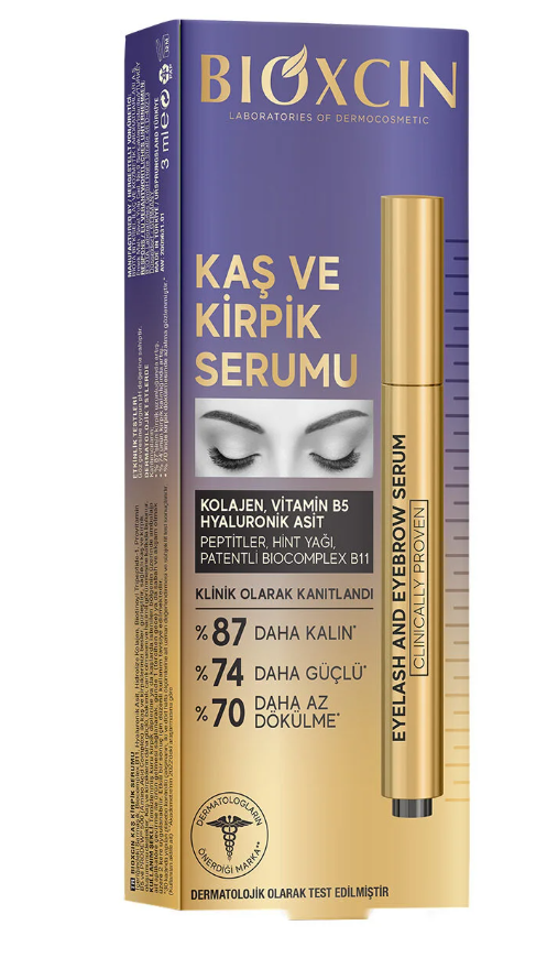 Bioxcin Kaş Kirpik Serumu - Kolajen Hyaluronik Asit Hint Yağı Keratin Peptidleri B5 Biocomplex B11