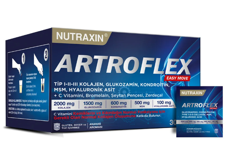 Nutraxin Artroflex Easy Move 30 Saşe – Tip 1-2-3 Kolajen, Glukozamin, MSM, Kondroitin İçeren Takviye
