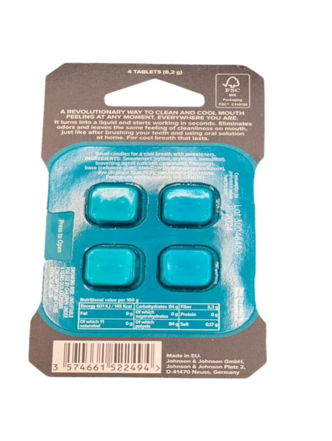 Listerine Go! Tabs Clean Mint Çiğneme Tableti 4'lü